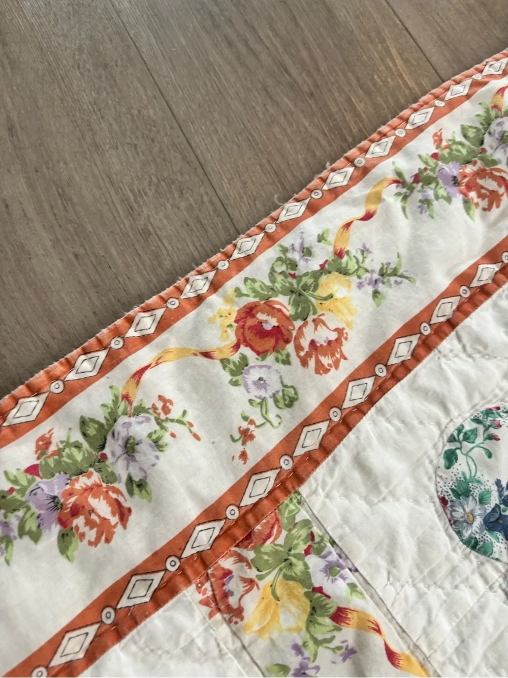 Vintage ALL HAND SEWN Multicolor Heart & Nine Patchwork Quilt Shabby 80” X 80”.